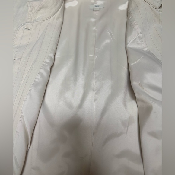 J. Jill Vest Linen Blend Tailored Button Down Cream Pinstriped Top Sz 14P - Picture 8 of 9